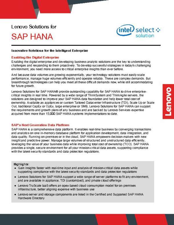 SAP HANA ThinkSystem thumb