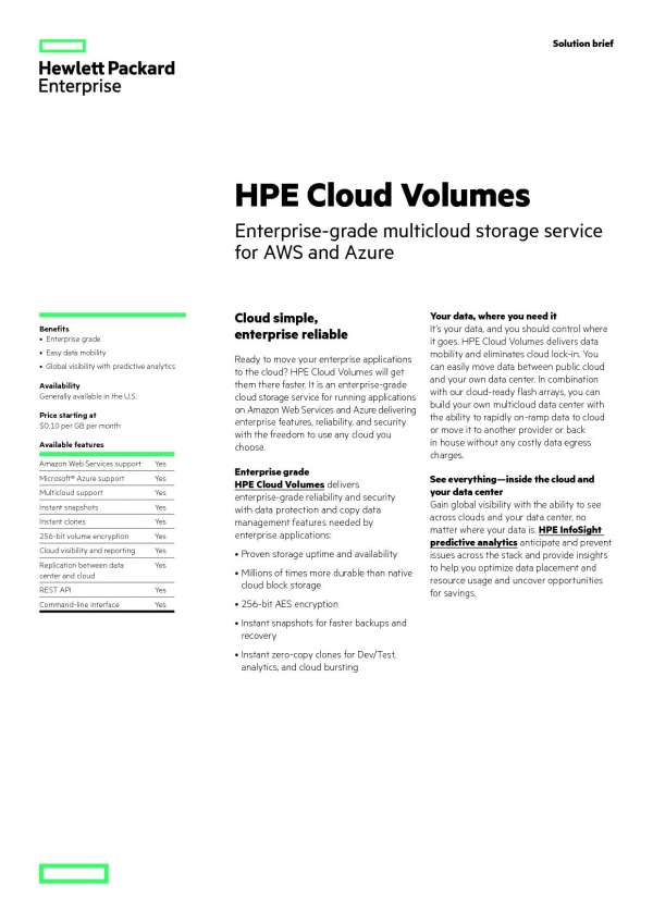 HPE 20Cloud 20Volumes 20Solution 20Brief 20 1 thumb