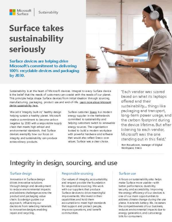 Surface Customers for Sustainability Flyer thumb