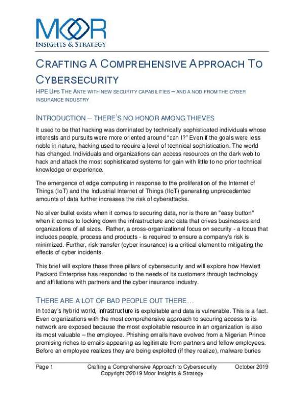 Analyst Report MOOR Crafting a Comprehensive Approach to Cybersecurity 1 thumb