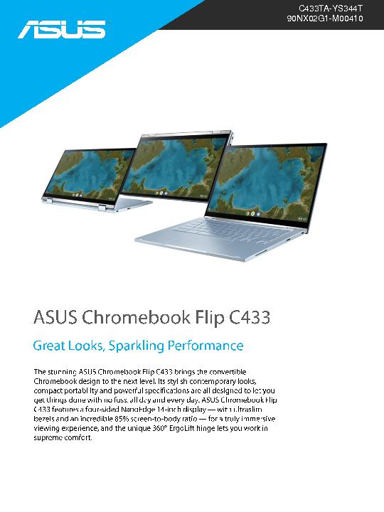 ASUS Chromebook C433TA YS344T Datasheet thumb