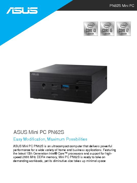 ASUS PN62S Mini PC Datasheet thumb