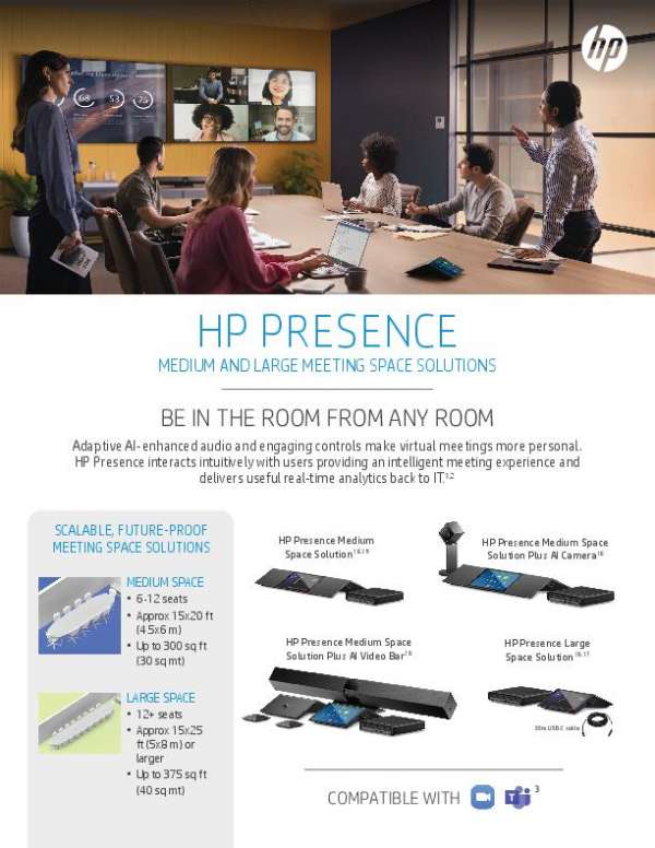 Brochure HP Presence Medium and Large Meeting Space Solutions thumb