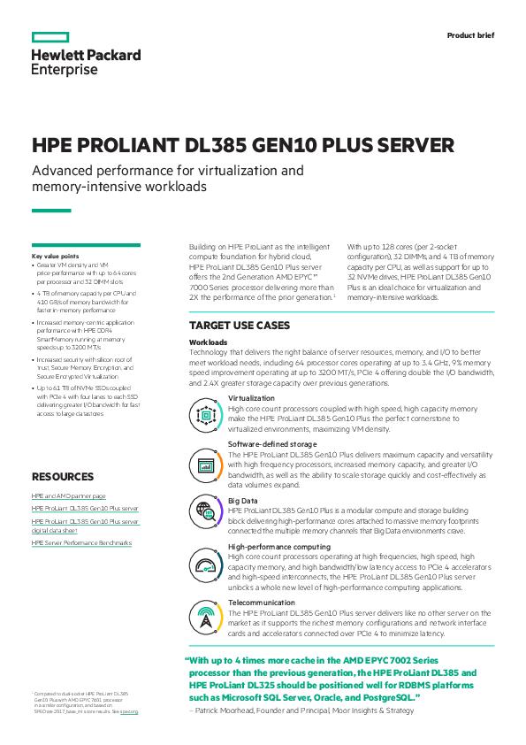 a50000360enw HPE ProLiant DL 385 Gen 10 plus 1 thumb
