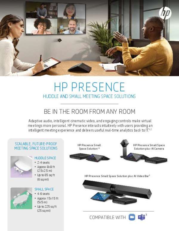 brochure HP Presence Huddle and Small Meeting Space Solutions thumb