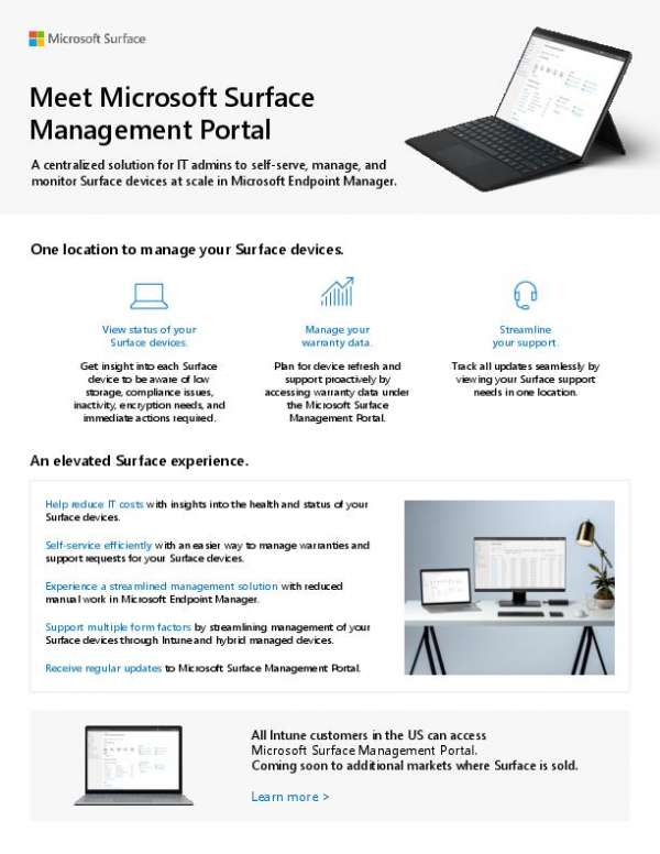 Microsoft Surface Management Portal Flyer thumb