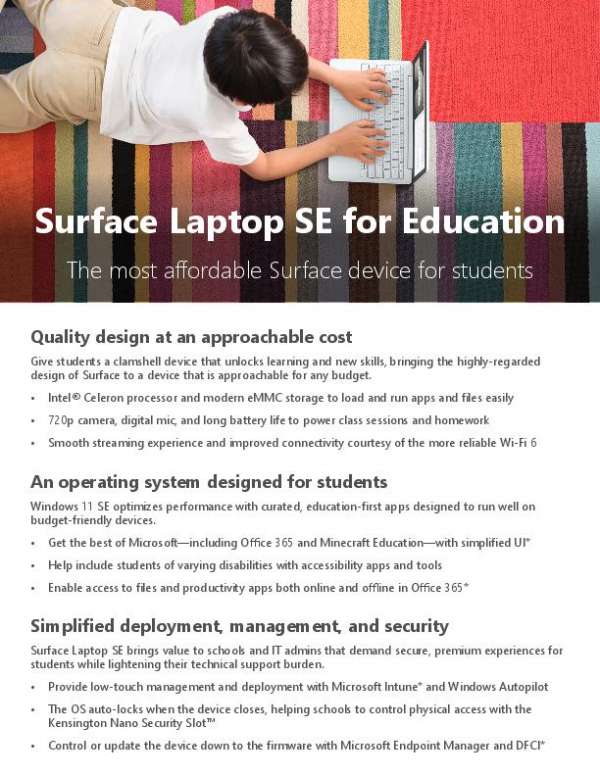 Surface Laptop SE Flyer ITDM thumb