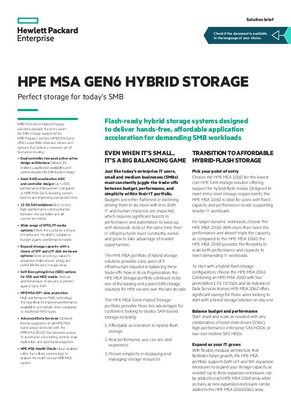 Solution Brief HPE MSA Gen6 Hybrid Storage 1 1 thumb
