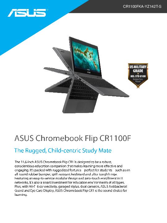 ASUS Chromebook Flip CR1100FKA YZ142T S Data sheet thumb