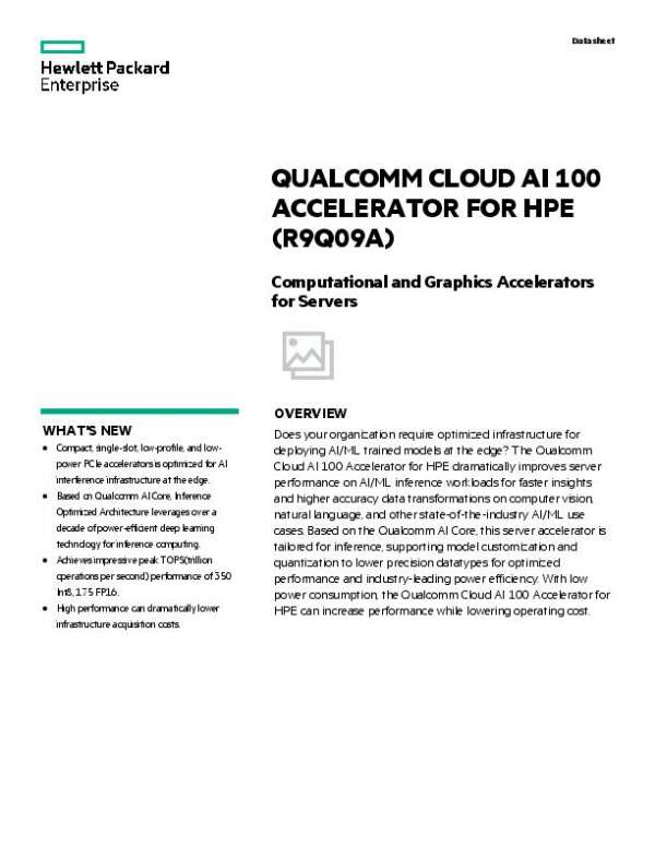 Qualcomm Cloud AI 100 Accelerator for HPE EL8000 data sheet thumb