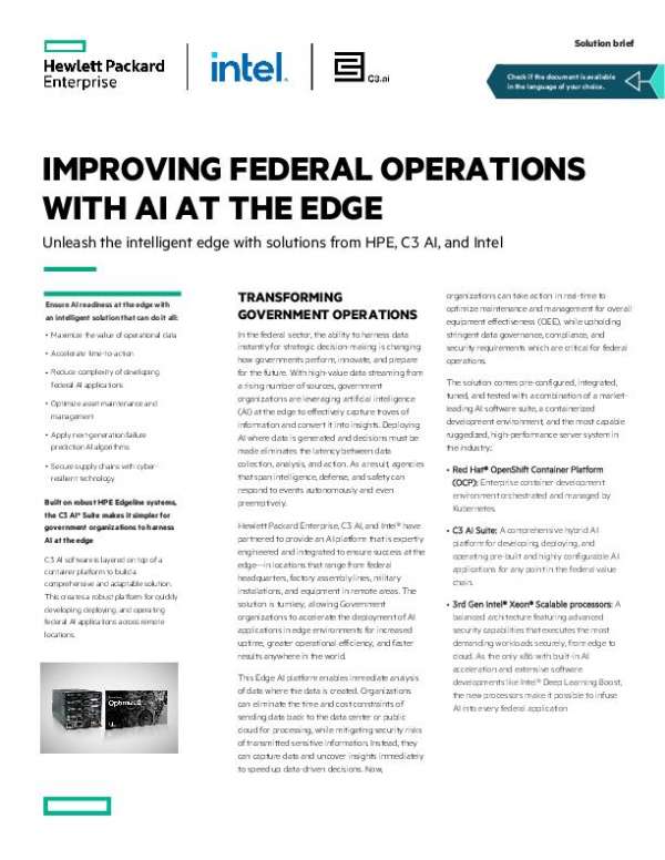 Solution Brief Improving Federal Operations with AI at the Edge thumb