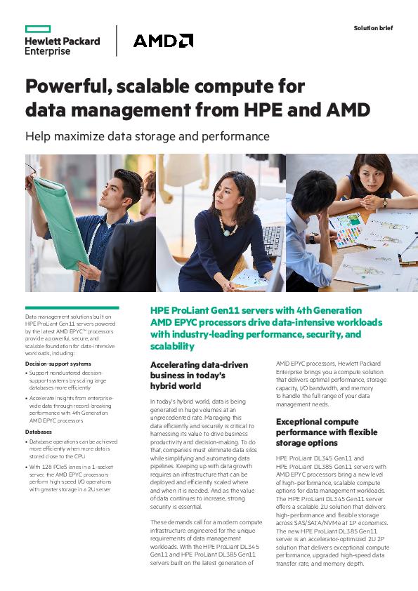 Solution Brief Powerful scalable compute for data management from HPE and AMD thumb