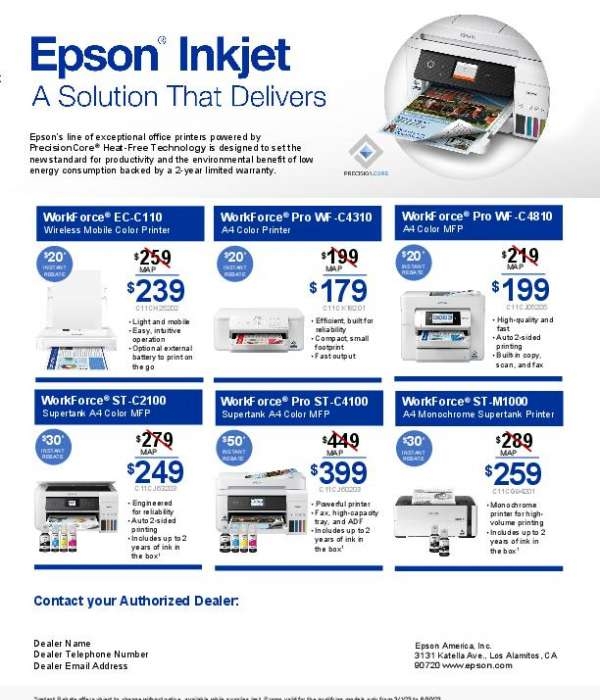 Epson US Instant Rebate Flyer 1 thumb