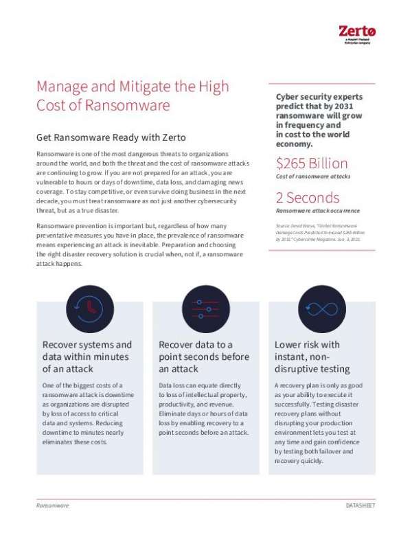 cyber resilience manage and mitigate high cost of cyber threats with zerto ds op pdf thumb