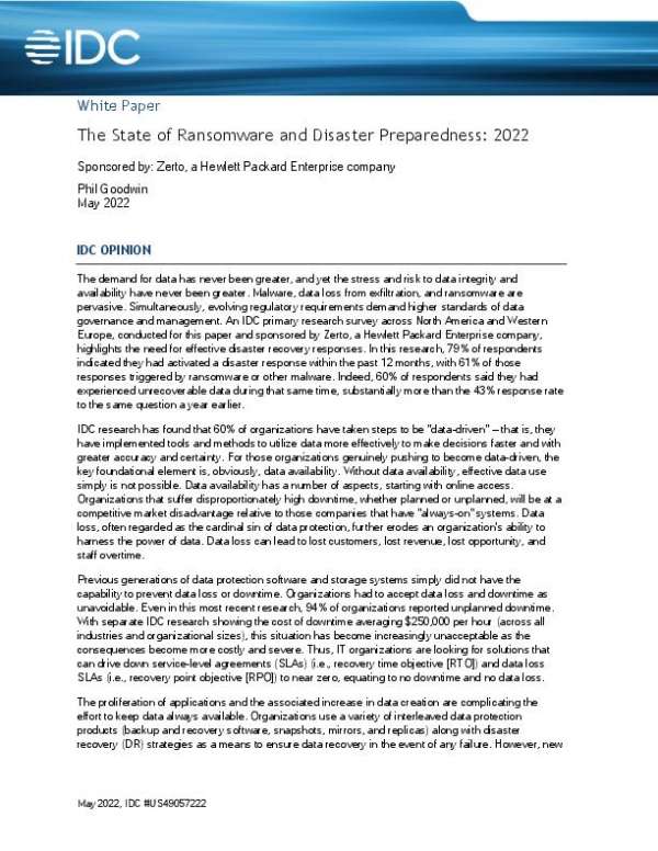 idc the state of ransomware and disaster preparedness 2022 wp ar pdf thumb