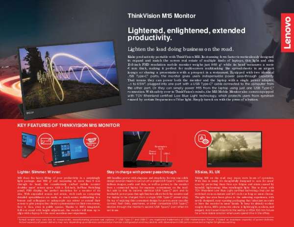 ThinkVision M15 datasheet EN thumb