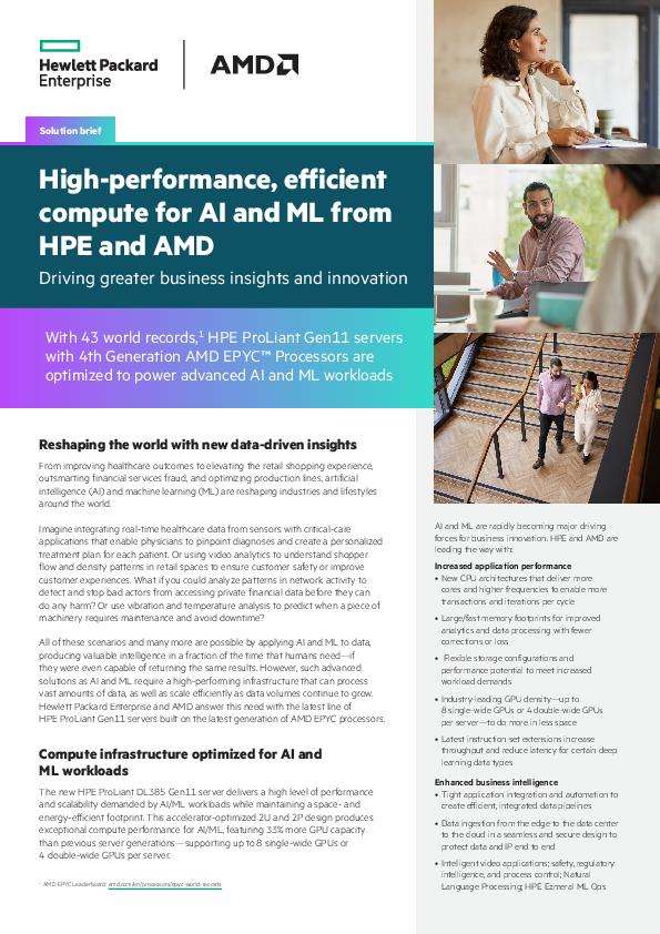 Solution Brief High performance efficient compute for AI and ML from HPE and AMD 1 thumb