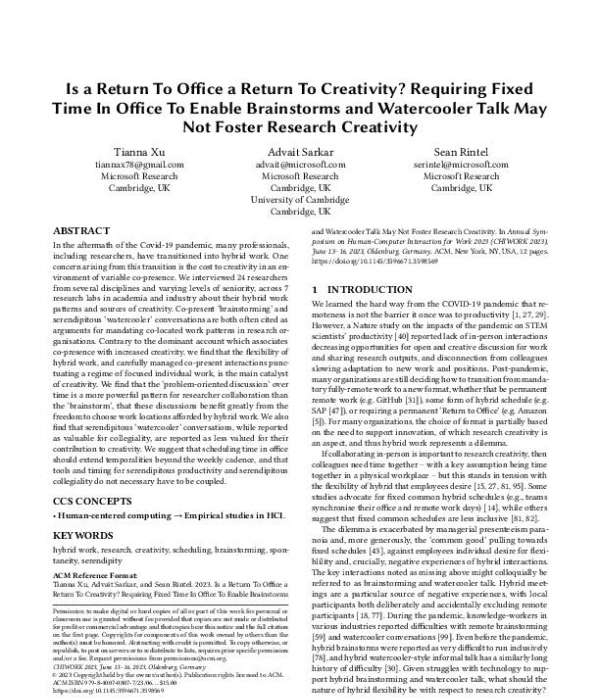 report Is Return To Office a Return to Creativity thumb