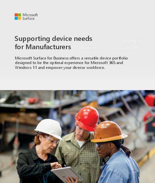 Supporting device needs for Manufacturers thumb