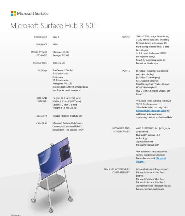 Spec Sheet Surface Hub 3 Portrait thumb