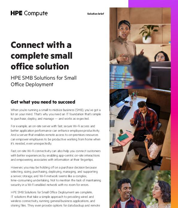 HPE Connect with a complete small office solution C13W11 thumb