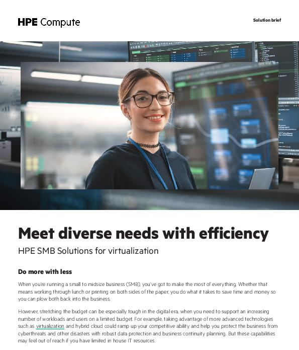 Meet diverse needs with efficiency HPE SMB Solutions for virtualization thumb