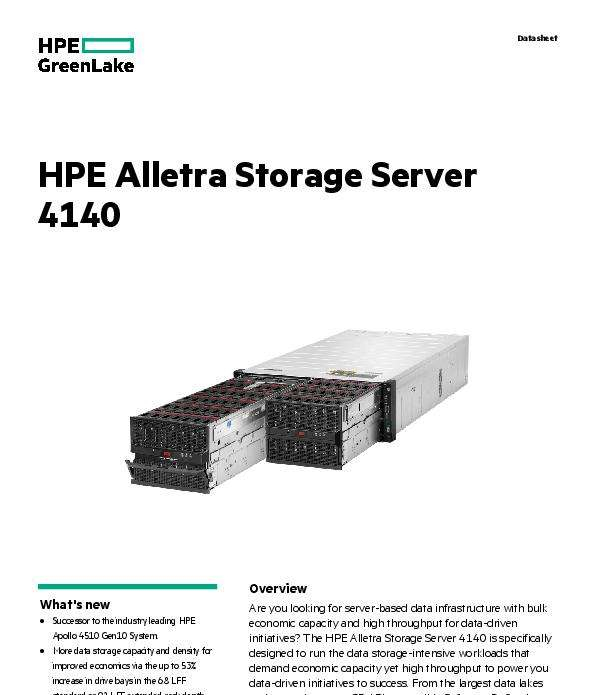 HPE Alletra Storage Server 4140 Data sheet thumb