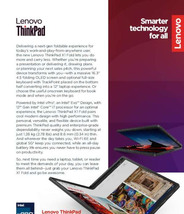 Lenovo ThinkPad X1 Fold 16 Gen 1 Datasheet indd C16W7 9 16 thumb