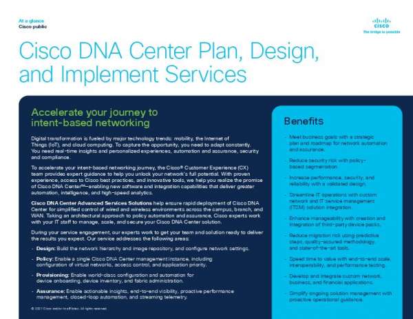 Cisco DNA Center Plan Design and Implement Services 1 thumb